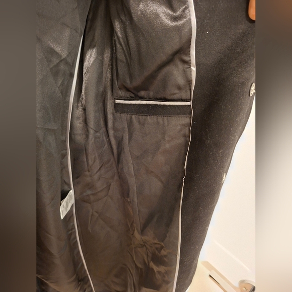 NWOT Calvin Klein Women's Black Wool Maxi Coat with Faux Fur Collar (Size XS) - Picture 8 of 12